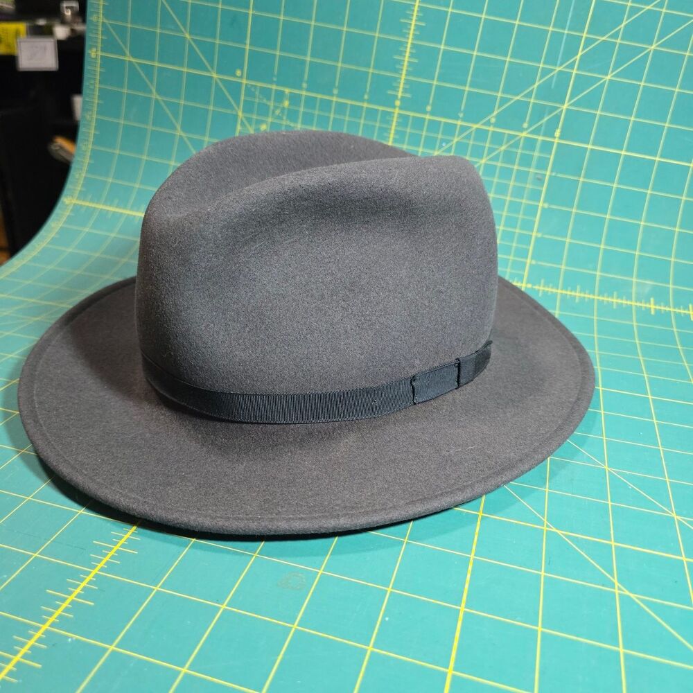 Country Gentleman Lite Felt Wool Fedora Hat Men's Size Large Gray Water